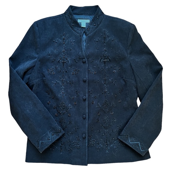Dress Barn Jackets & Blazers - Dressbarn Beaded Blazer Jacket Elegant Sequins Bead Embroidery Black XL